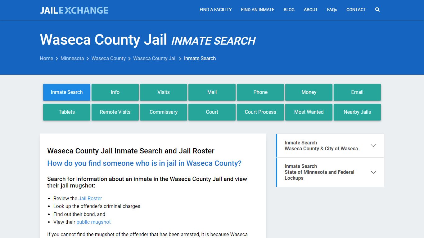 Waseca County Jail Inmate Search - Jail Exchange